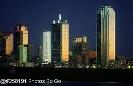 Skyline at night, Dallas, TX