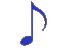 Blue Spinning Musical Note